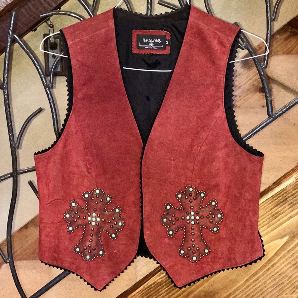 Patricia Wolf Pigsuede Cross Vest Medium